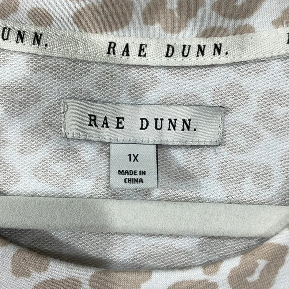 Rae Dunn “Football Mama” Leopard Print Long Sleeve 1X - Picture 2 of 15